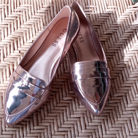 Guess Shoes - *New Without Box* Women's Guess Metallic Loafers In Rose Gold